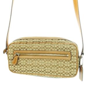 ショルダーバッグ ポシェット キャンバス レザー 革 シグネチャー ベージュ 6341 /CK17 GY18