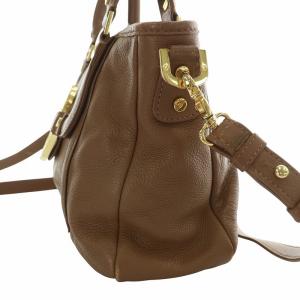 TORY BURCH 2way ハンドバッグ ショルダーバッグ レザー 革 ロゴ ゴールド金具 茶 ブラウン /MW GY11