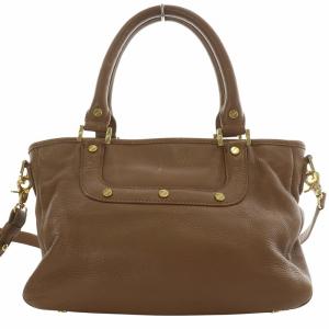TORY BURCH 2way ハンドバッグ ショルダーバッグ レザー 革 ロゴ ゴールド金具 茶 ブラウン /MW GY11