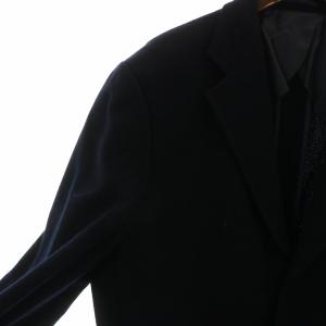 J.PRESS テーラードジャケット ニット ブレザー パッチポケット 長袖 背抜き センターベント AB7 紺 ネイビー