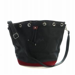 ショルダーバッグ 斜め掛け PVC 型押し ロゴ 黒 ブラック GY18 /MQ