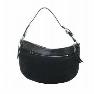 COACH ハンドバッグ ワンショルダー キャンバス パテントレザー シグネチャー ロゴ 黒 ブラック F13740