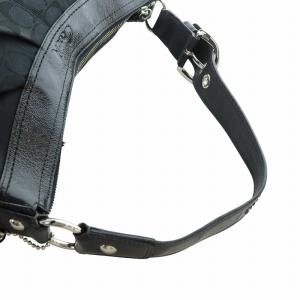 COACH ハンドバッグ ワンショルダー キャンバス パテントレザー シグネチャー ロゴ 黒 ブラック F13740