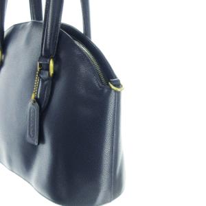 COACH ハンドバッグ 2way ショルダーバッグ レザー 革 シボ革 チャーム付き 紺 ネイビー 3197-752