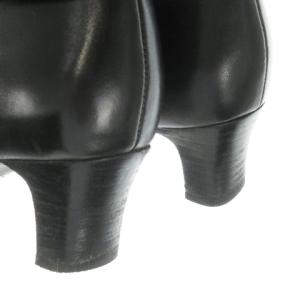 REGAL ロングブーツ ミドルヒール アーモンドトゥ レザー ベルト 23cm 黒 ブラック /AO2 GY18