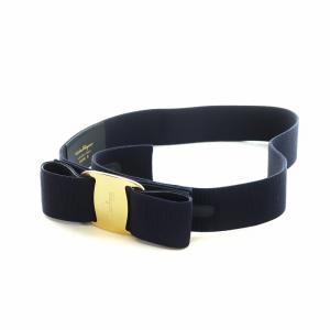 ベルト ヴァラ リボン ロゴ ゴールド金具 S 紺 ネイビー 8046 GY18 /MQ