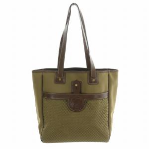 トートバッグ キャンバス レザー メッシュ ロゴ カーキ 茶 ブラウン /MW GY18