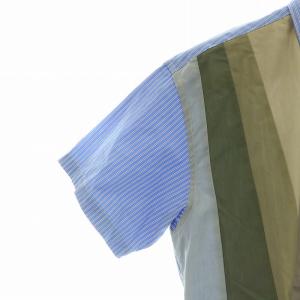 COMME des GARCONS SHIRT 20SS Contrast Panel Short Sleeve Shirt Stripe/Mix コントラスト