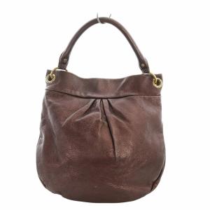 MARC by MARC JACOBS トートバッグ ショルダー 2WAY レザー ロゴ ゴールド金具 茶 ブラウン 紫 GY18 /MQ