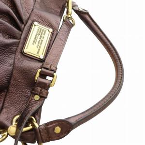 MARC by MARC JACOBS トートバッグ ショルダー 2WAY レザー ロゴ ゴールド金具 茶 ブラウン 紫 GY18 /MQ