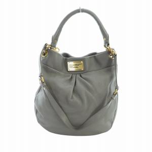 トートバッグ ショルダー 2WAY レザー ゴールド金具 ロゴ グレー GY18 /MQ