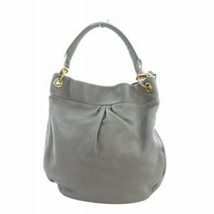 MARC by MARC JACOBS トートバッグ ショルダー 2WAY レザー ゴールド金具 ロゴ グレー GY18 /MQ