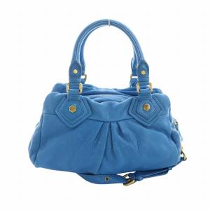 MARC by MARC JACOBS ハンドバッグ ショルダー 2WAY ロゴ レザー 青 ブルー GY18 /MQ