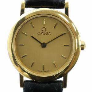 De Ville 腕時計 クォーツ ラウンド レザーベルト ゴールドカラー