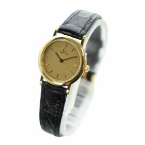 OMEGA De Ville 腕時計 クォーツ ラウンド レザーベルト ゴールドカラー
