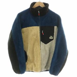 ボンディングフリース ジャケット ボア アウター フルジップ M マルチカラー 青 ブルー 黒 ブラック