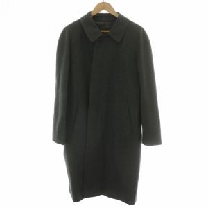 ステンカラーコート ロング ウール 総裏地 比翼 センターベント 灰色 グレー /MPGY18