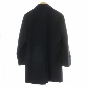 DURBAN ステンカラーコート アウター ロング ウール 総裏地 センターベント L 紺 ネイビー /MP GY18