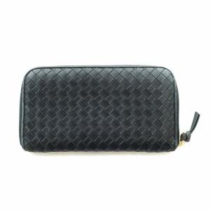 BOTTEGA VENETA 長財布 ウォレット イントレチャート レザー ロゴ 黒 ブラック GY18 /MQ