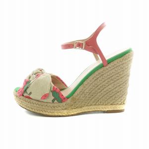 kate spade new york JANAE サンダル オープントゥ ウェッジソール イチゴ柄 ストロベリー ストラップ 5.5 22.5cm