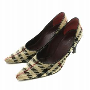 パンプス ノバチェック ツイード 36 ベージュ