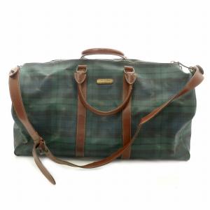 ボストンバッグ ショルダーバッグ ハンドバッグ PVC レザー ブラックウォッチ ロゴ 緑 グリーン /MP