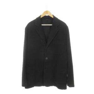 テーラードジャケット ベロア ノーベント 厚手 XL 黒 ブラック /AH20 GY18