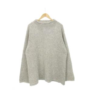 ニット セーター ハイネック モックネック 長袖 ウール 5 L グレー /AH17 GY18