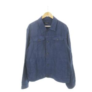 Sport シャツジャケット リネン 麻 XL 紺 ネイビー /AH15 GY18