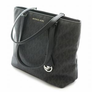 MICHAEL KORS ハンドバッグ トートバッグ MK シグネチャー ブラック ロゴ モノグラム メタルパーツ 黒 38H6SOGT2B