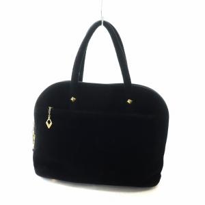 FEILER ハンドバッグ トート ロゴ シュニール織 黒 ブラック GY18 /MQ