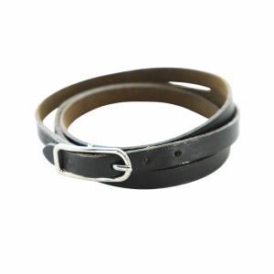 アピ 1 ブレスレット アクセサリー ロング レザー チョーカー ロゴ 黒 ブラック GY17 /MQ