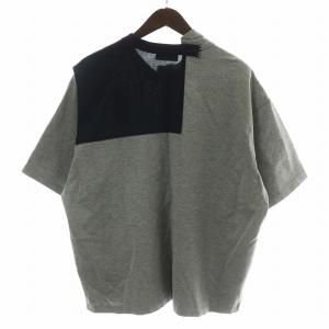 kolor 21SS Tシャツ 半袖 ドッキングクレイジーT 切替 3 L グレー 紺 ネイビー 21SCM-T04203