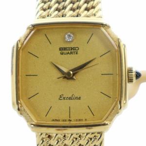 エクセリーヌ Exceline 腕時計 ウォッチ クォーツ ロゴ スクエア ゴールド色 1221-5080