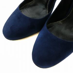 Sergio Rossi パンプス スエード ラウンドトゥ ピンヒール 34 21cm 紺 ネイビー /XZ GY40