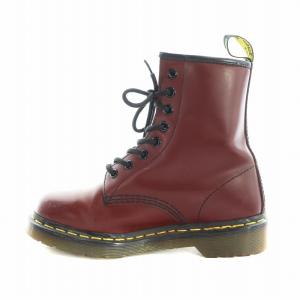 1460 8ホール ブーツ ショート ラウンドトゥ レザー 赤 チェリーレッド 24.0 GY18 /MQ