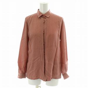 PRET-A-PORTER プレタポルテ ヴィンテージ シャツ ブラウス ヘリンボーン 長袖 絹 シルク