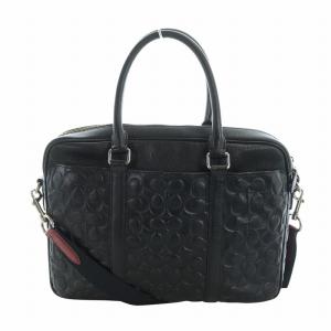 ビジネスバッグ ショルダー 2WAY 書類カバン ブリーフケース ロゴ レザー 型押し エンボス シグネチャー