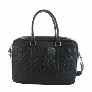 COACH ビジネスバッグ ショルダー 2WAY 書類カバン ブリーフケース ロゴ レザー 型押し エンボス シグネチャー