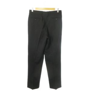 ARMANI COLLEZIONI パンツ スラックス ストレート タック ウール 48 L 黒 ブラック /AO22 GY11