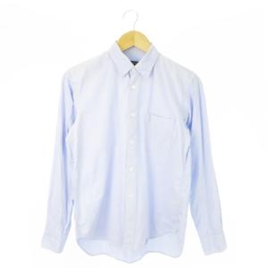 シャツ レギュラー 長袖 コットン 切替 チュール XS 青 ブルー /AO10 GY11