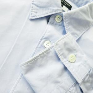 COMME des GARCONS HOMME PLUS シャツ レギュラー 長袖 コットン 切替 チュール XS 青 ブルー /AO10 GY11