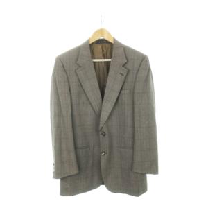 テーラードジャケット チェック グレー ブラウン