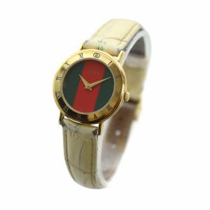GUCCI 3000.2.L 腕時計 ウォッチ クォーツ インターロッキング レザーベルト シェリーライン ゴールドカラー