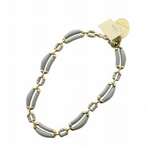 NINA RICCI ヴィンテージ ネックレス ブレスレット セット アクセサリー ロゴ ゴールド色 グレー GY18 /MQ