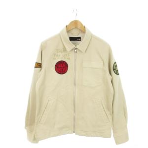 ジップアップジャケット トラッカー ワッペン ロゴ L ベージュ /MN8 GY18