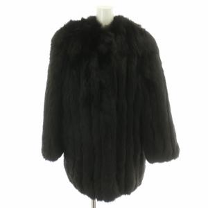 金SAGA 金サガ DIANA ダイアナ ファーコート 毛皮コート フォックスファー ハーフ M 黒 ブラック