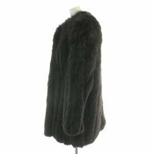 SAGA FOX 金SAGA 金サガ DIANA ダイアナ ファーコート 毛皮コート フォックスファー ハーフ M 黒 ブラック