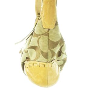 COACH ハンドバッグ ワンショルダー キャンバス レザー 革 シグネチャー 茶 ブラウン 12227 /CK10