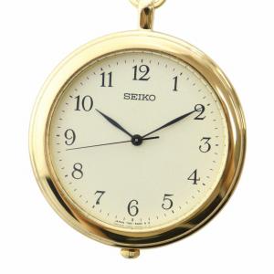 懐中時計 ウォッチ クォーツ 白文字盤 ロゴ ゴールド色 7N01-9A00 GY18 /MQ